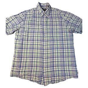 Chaps Shirt Mens Short Sleeve Button Down Large